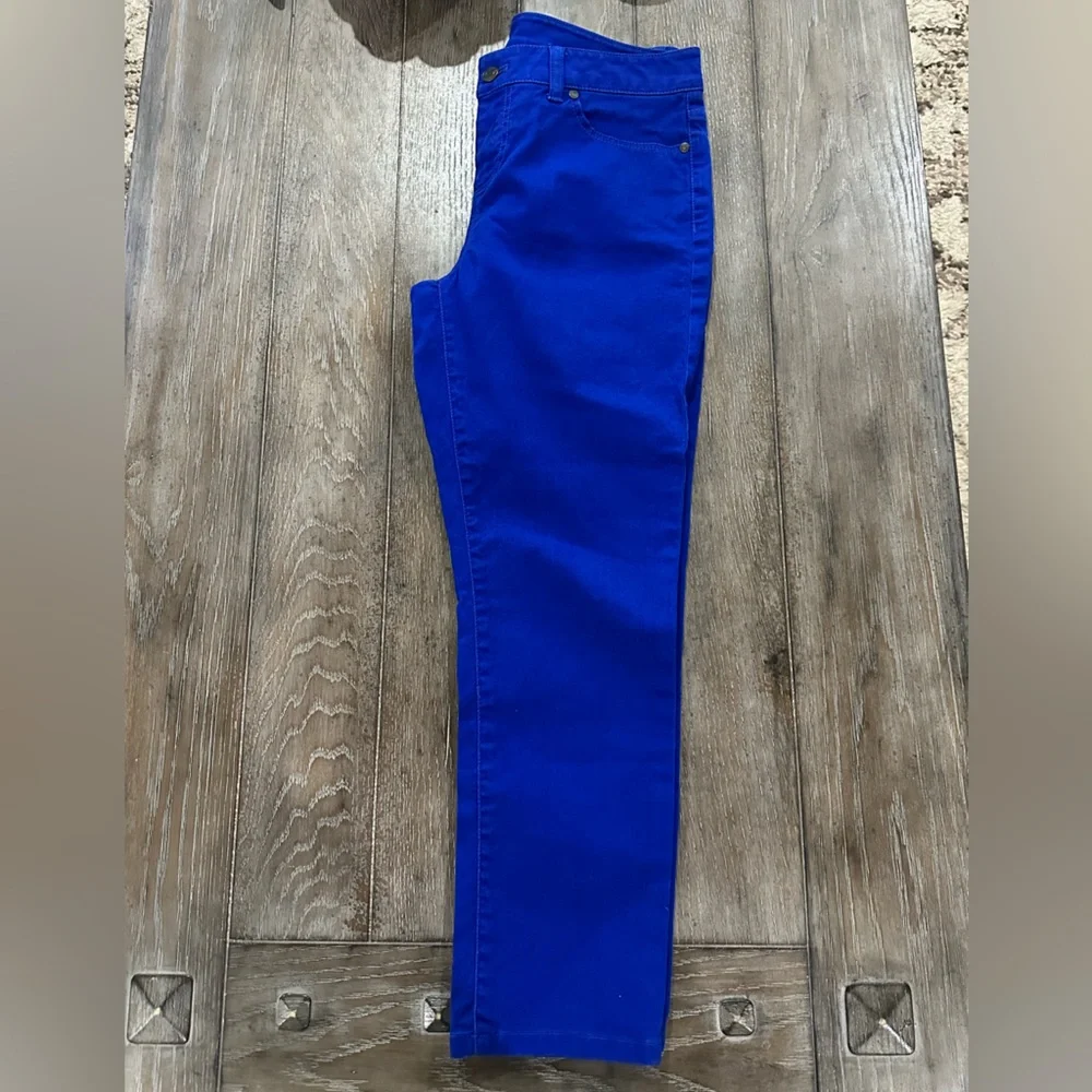 Talbots Signature Slim Crop Vibrant Blue Jeans - Picture 7 of 12